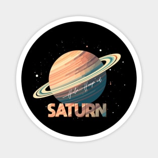 Saturn Planet Logo, Space Cosmos Solar System Art Magnet